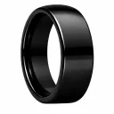 Polished Finish Domed Black Tungsten Ring