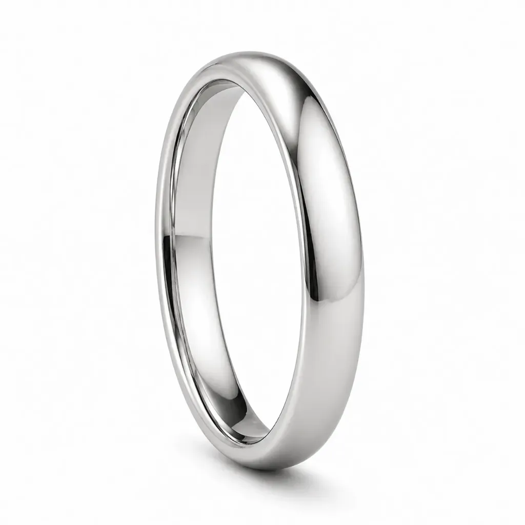 Womens Polished Finish Domed Tungsten Carbide Ring