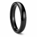 Womens Polished Finish Domed Black Tungsten Carbide Ring
