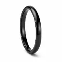 Womens Polished Finish Domed Black Tungsten Carbide Ring