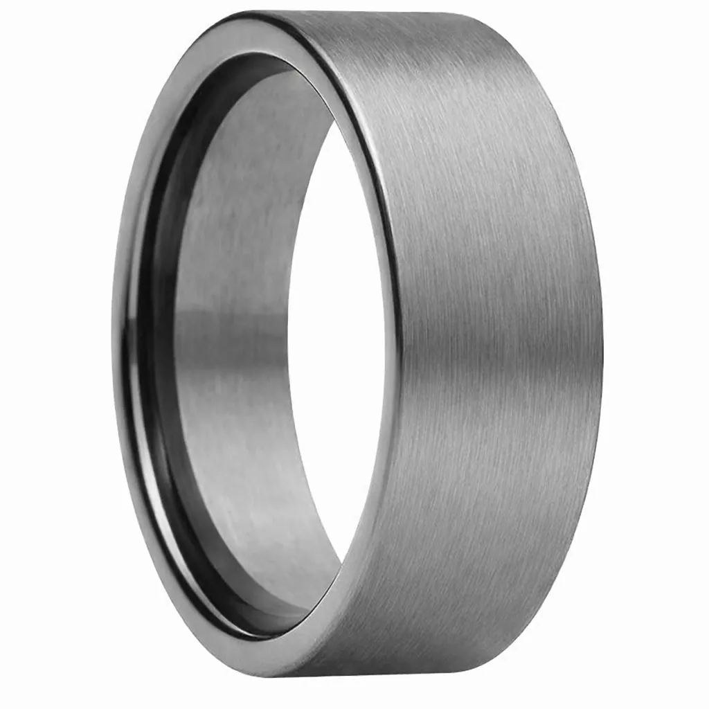 Brushed Finish Flat Tungsten Carbide Ring (4.5)