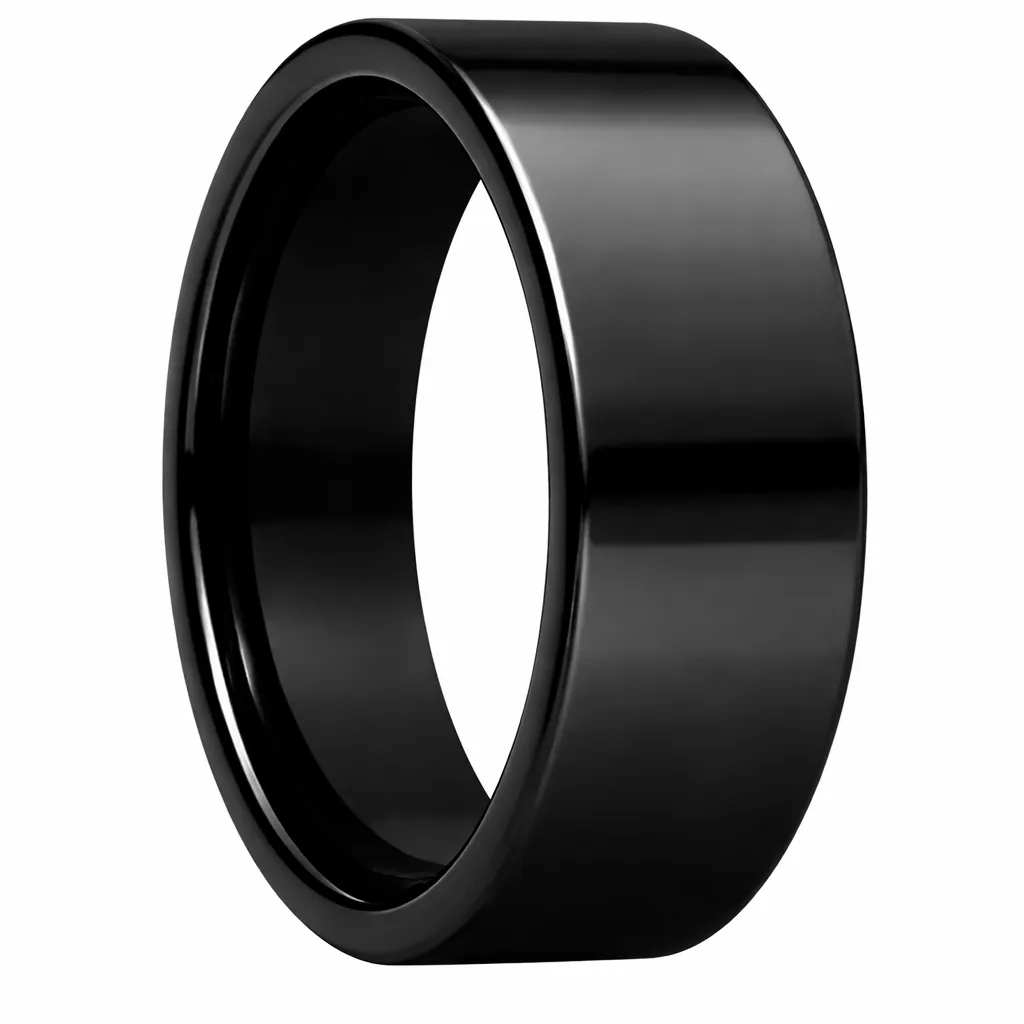 Polished Finish Flat Black Tungsten Ring (4.5)