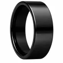 Polished Finish Flat Black Tungsten Ring